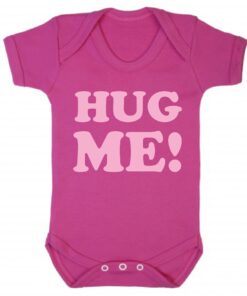 Hug Me Short Sleeve Baby Vest Cerise