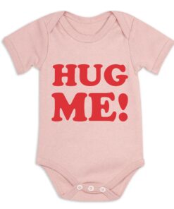Hug Me Short Sleeve Baby Vest Dusty Pink