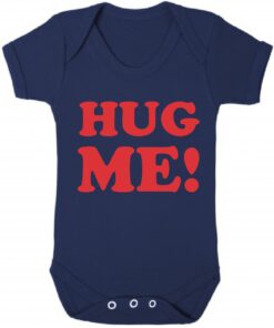 Hug Me Short Sleeve Baby Vest Navy