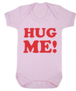 Hug Me Short Sleeve Baby Vest Baby Pink
