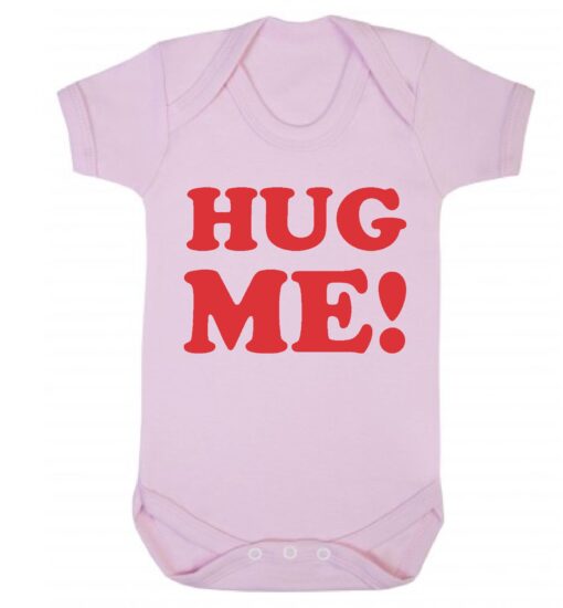 Hug Me Short Sleeve Baby Vest Baby Pink