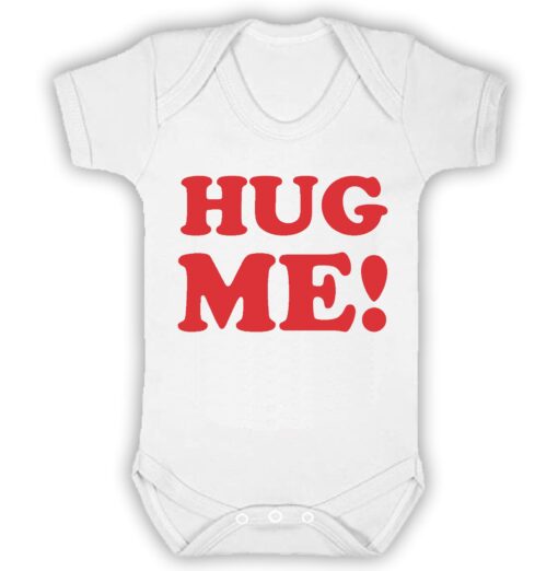 Hug Me Short Sleeve Baby Vest White
