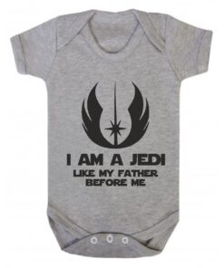 I Am A Jedi Like My Father Before Me Short Sleeve Baby Vest Ash Grey
