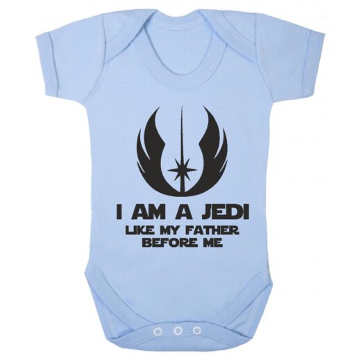 I Am A Jedi Like My Father Before Me Short Sleeve Baby Vest Baby Blue