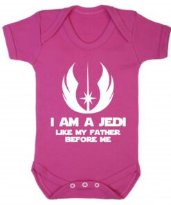 I Am A Jedi Like My Father Before Me Short Sleeve Baby Vest Cerise