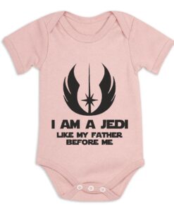 I Am A Jedi Like My Father Before Me Short Sleeve Baby Vest Dusty Pink