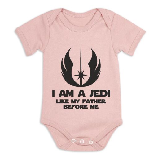 I Am A Jedi Like My Father Before Me Short Sleeve Baby Vest Dusty Pink