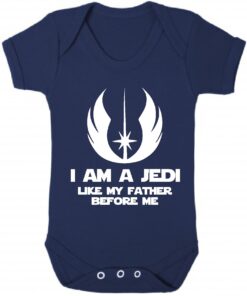 I Am A Jedi Like My Father Before Me Short Sleeve Baby Vest Navy