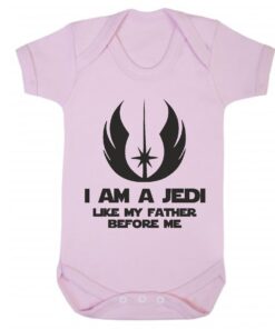 I Am A Jedi Like My Father Before Me Short Sleeve Baby Vest Baby Pink