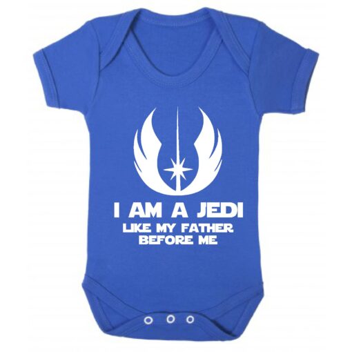 I Am A Jedi Like My Father Before Me Short Sleeve Baby Vest Royal Blue
