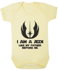 I Am A Jedi Like My Father Before Me Short Sleeve Baby Vest Yellow