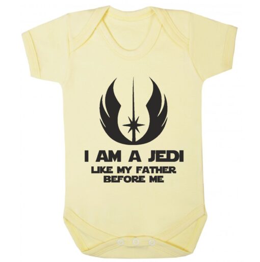 I Am A Jedi Like My Father Before Me Short Sleeve Baby Vest Yellow